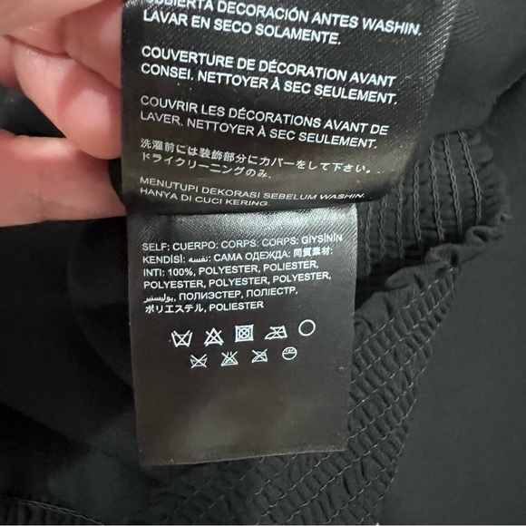 Bebe Boho Long Puffy Sleeved Black Beaded Embellished Crop Top - Picture 12 of 13